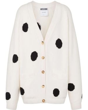 Moschino Polka Dot-Print Cardigan - Natural