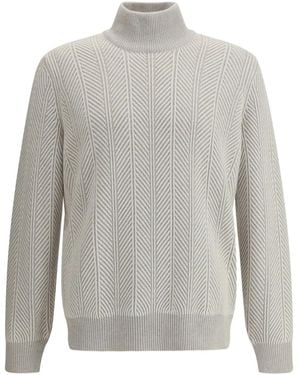 Brunello Cucinelli Jersey con cuello alto - Gris