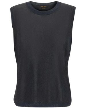 Gran Sasso Lurex-Knit Sleeveless Top - Blue