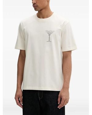 Filling Pieces Champagne Graphic-Print T-Shirt - White