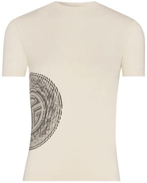 Jean Paul Gaultier Fingerprint-Print T-Shirt - White
