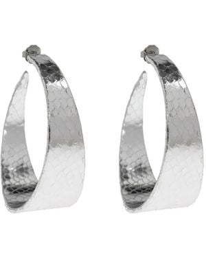 DSquared² Snakeskin-Effect Hoop Earrings - White
