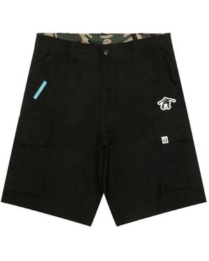 Aape By A Bathing Ape Moonface Logo Cargo Shorts - Black