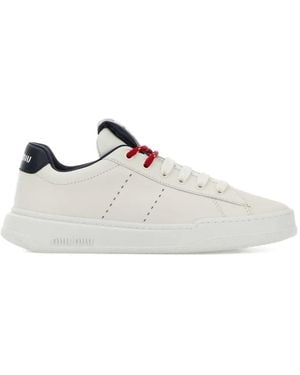 Miu Miu Leather Trainers - White