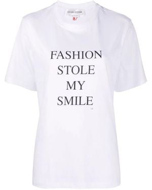 Victoria Beckham Slogan コットンtシャツ - ホワイト