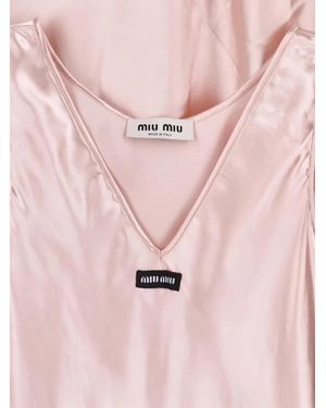 Miu Miu Satin Midi-Dress - Pink