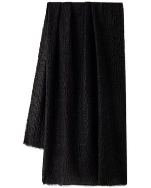 ARMANI EXCHANGE All-Over Logo-Print Scarf - Black