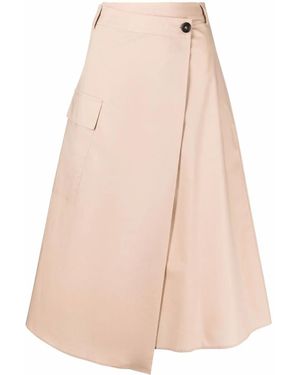 Woolrich Poplin A-Line Midi Skirt - Natural