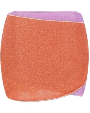 Oséree Lumière Double Asymmetrical Mini Skirt - Orange