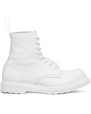 MM6 by Maison Margiela 1460 Lace-Up Ankle Boots - White