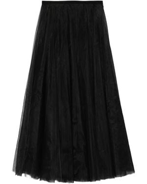 Parlor Pleated-Tulle Skirt - Black