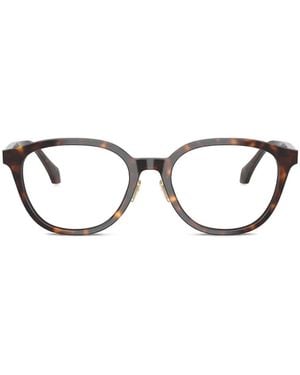 Versace Runde Brille Mit Havana-Muster - Braun