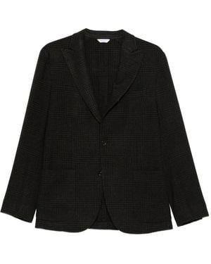Boglioli Blazer Monopetto A Quadri - Nero