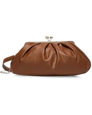 Weekend by Maxmara Large Pasticcino Leather Clutch Bag - Brown
