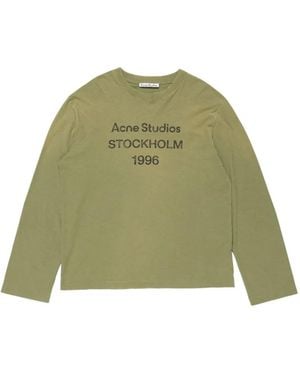 Acne Studios Logo-Print T-Shirt - Green