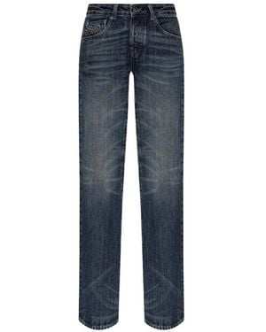 DIESEL D-Heel-Fsj1 Washed-Effect Logo-Patch Jeans - Blue
