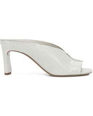 Roberto Del Carlo Metis Leather Open-Toe Mules - White