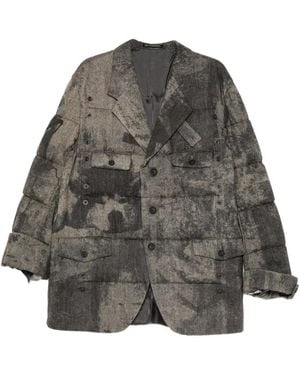 Yohji Yamamoto Printed Padded Jacket - Grey
