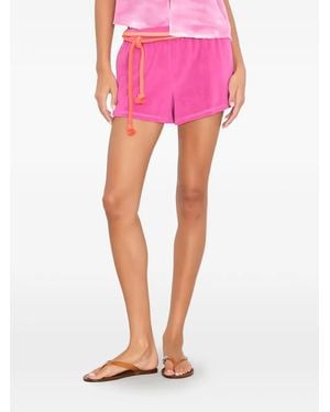 Xirena Shorts Hub Con Cinturón De Cuerda - Rosa