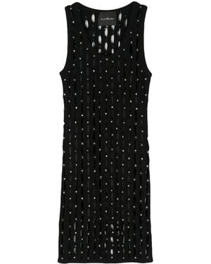 John Richmond Crystal-Embellished Knitted Dress - Black