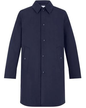 Fursac Button-Fastening Welt-Pocket Trench Coat - Blue
