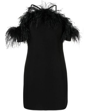 P.A.R.O.S.H. Abito Feather-Detail Dress - Black