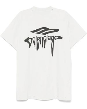 Balenciaga Camiseta 3B Liquified Oversize - Blanco