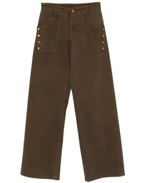 Ermanno Scervino Pantalon Ample À Boutons Décoratifs - Brown