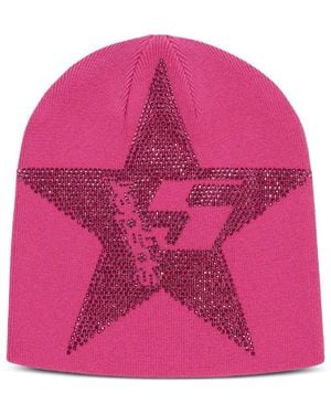Sp5der Bonnet À Ornements Strassés Et Motif Étoilé - Pink