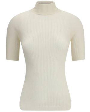 Sa Su Phi Haut En Maille À Design Côtelé - Blanc
