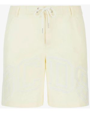 Gcds Logo-Print Swim Shorts - Natural