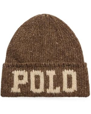 Polo Ralph Lauren Intarsien-Beanie Aus Merinowoll-Gemisch - Braun