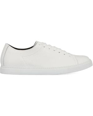 Slowear Hammered Rounded Leather Trainers - White