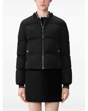 Thom Browne Down Filled Cropped Parka With Armbands - Black