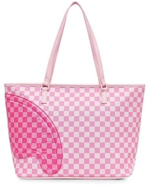 Sprayground Sugar Drip Candy Bite Check-Pattern Tote Bag - Pink