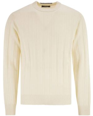 Peserico Pull Côtelé À Col Rond - Blanc