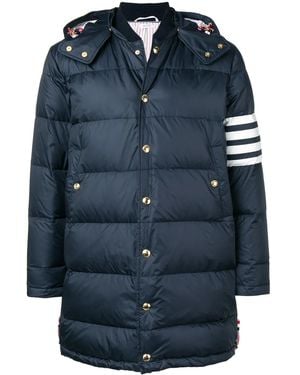 Thom Browne 4-Bar Matte Nylon Coat - Blue