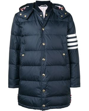 Thom Browne 4-Bar Matte Nylon Coat - Blue