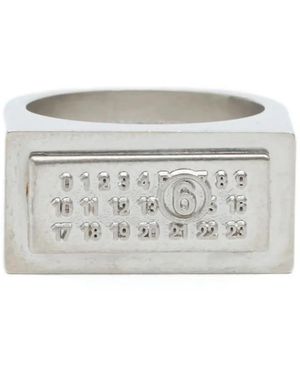 MM6 by Maison Margiela Numbers-Motif Ring - Grey