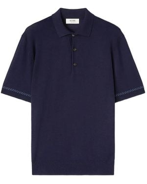 RETORI Damier-Patterned Polo Shirt - Blue