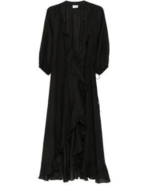Marella Ruffled Wrap Dress - Black