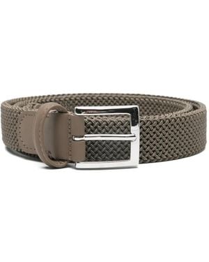 Kiton Woven Buckle Belt - Grey