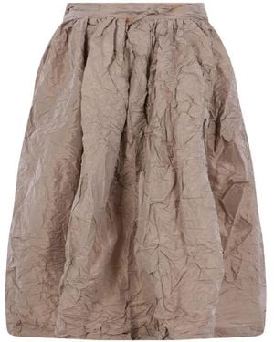 Daniela Gregis Crinkled Tie-Fastening Mid Skirt - Braun