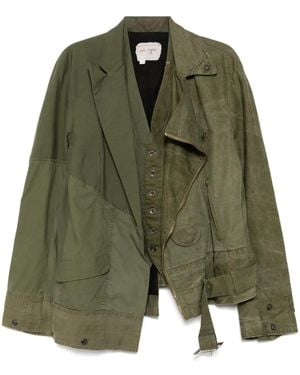 Greg Lauren Jacke mit Kontrasteinsätzen - Grün