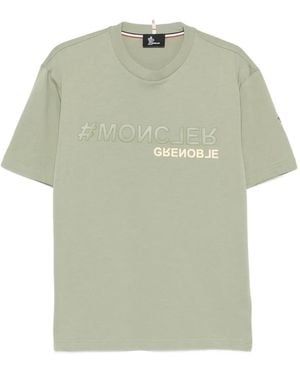 Moncler T-Shirt Mit Logo-Stickerei - Grün