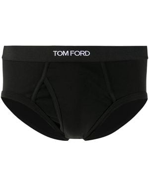 Tom Ford Shorts mit Logo-Bund - Schwarz