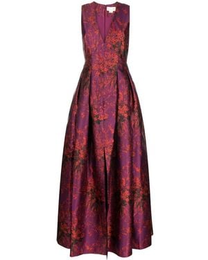Sachin & Babi Brooke Floral-Print Evening Dress - Red
