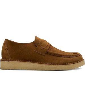 Clarks Nomad Suede Penny Loafers - Brown