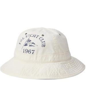Polo Ralph Lauren Mariner Logo-Print Bucket Hat - White