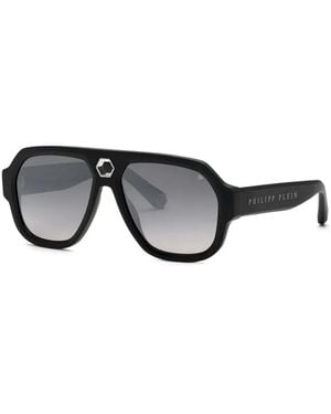 Philipp Plein Pilot Style Sunglasses - Black